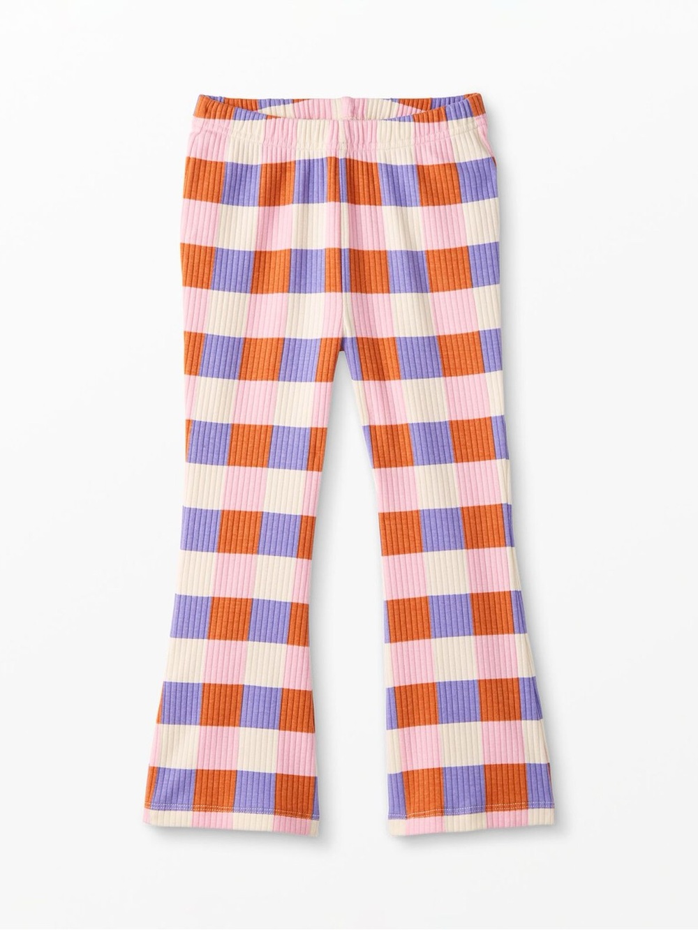 Hanna Andersson Check Ribbed Pants in Pink, Purple & Orange Size 10 140 cm